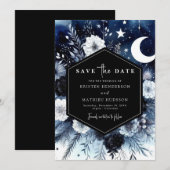 Elegante Typografie Moonlit Wedding Save The Date (Vorne/Hinten)