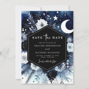 Elegante Typografie Moonlit Wedding Save The Date