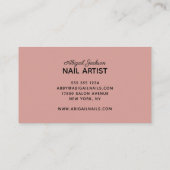 Elegante Typografie Nails nach Namen Website Rose Visitenkarte (Rückseite)