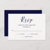 Elegante Typografie | Navy Blue Wedding RSVP (Vorne/Hinten)