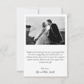 Elegante Typografie Navy Foto Collage Vielen Dank Dankeskarte (Rückseite)