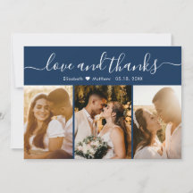 Elegante Typografie Navy-Multiple-Foto-Hochzeit