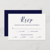 Elegante Typografie | Navy UAWG with Meal Choice RSVP Karte (Vorne/Hinten)