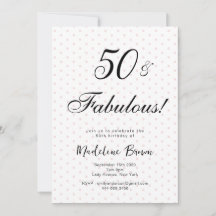 Elegante Typografie Pink Black Dots 50. Geburtstag