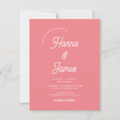 Elegante Typografie Pink Retro Hochzeit Einladung (Vorderseite)