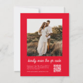 Elegante Typografie Pink Retro Hochzeit Einladung (Rückseite)