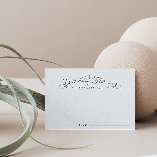 Elegante Typografie-Ratschläge für die Bride Cards Hinweiskarte