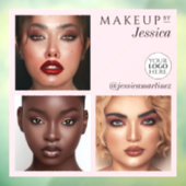 Elegante Typografie Rosa 3 Foto Logo Make-up Fensteraufkleber (Blatt 3)