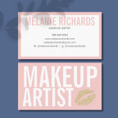 Elegante Typografie Rosa Glitzer Lippen Sie auf Visitenkarte