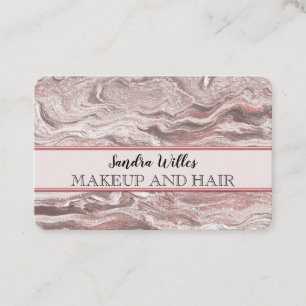 elegante Typografie-Rose Marmor Gold Glitzer Visitenkarte