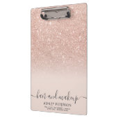 Elegante Typografie rot Rose Gold Glitzer ombre Klemmbrett (Links)
