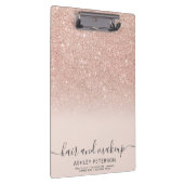 Elegante Typografie rot Rose Gold Glitzer ombre Klemmbrett (Rechts)
