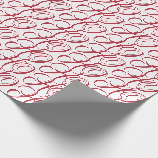 Elegante Typografie rot weiß HO HO HO HO Geschenkpapier (Ecke)