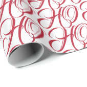 Elegante Typografie rot weiß HO HO HO HO Geschenkpapier (Rolleneckpunkt)