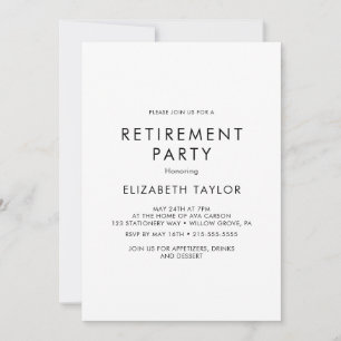 Elegante Typografie-Ruhestandsfeier-Einladung Einladung