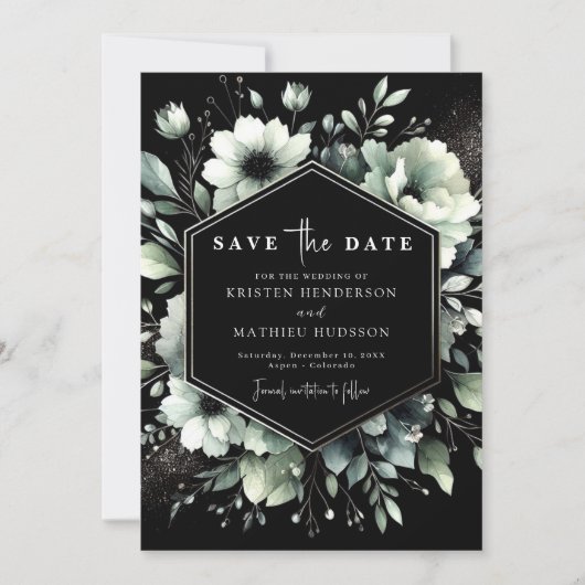 Elegante Typografie Sage Green Wedding Save The Date (Vorderseite)