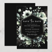 Elegante Typografie Sage Green Wedding Save The Date (Vorne/Hinten)