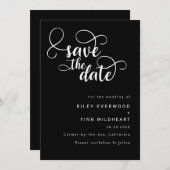 Elegante Typografie Save the Date Einladung (Vorne/Hinten)