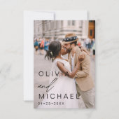 Elegante Typografie Save the Date Foto Minimalisti (Vorderseite)