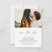 Elegante Typografie Save the Date Foto Minimalisti (Rückseite)