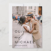 Elegante Typografie Save the Date Foto Minimalisti (Vorderseite)