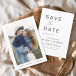 Elegante Typografie Save the Date Foto Minimalisti<br><div class="desc">Hochzeit Speichern Sie die Datumskarten,  die ein Foto auf der Vorderseite haben. Die Save the Date-Karten enthalten eine moderne,  handgeschriebene,  kursive Schriftzeichen-Typografie,  die elegant,  einfach und modern nach einem einfachen Hochzeitstag-Fest zu verwenden sind.</div>