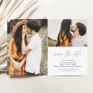 Elegante Typografie Save the Date Foto Minimalisti
