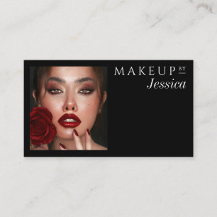 Elegante Typografie Schwarz-Weiß-Foto-Make-up Visitenkarte