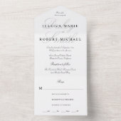 Elegante Typografie - Schwarz & Weiß Hochzeit All In One Einladung (Innen Boden)