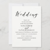 Elegante Typografie | Schwarz-Weiß-Hochzeit Einladung (Vorderseite)