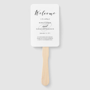 Elegante Typografie   Schwarz-Weiß-Hochzeit Fächer