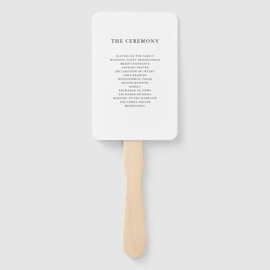 Elegante Typografie | Schwarz-Weiß-Hochzeit Fächer (Rückseite)