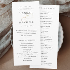 Elegante Typografie Schwarz-Weiß-Hochzeit Programm