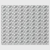 Elegante Typografie Schwarz-weiß HOHO Geschenkpapier (Flach)