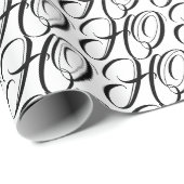 Elegante Typografie Schwarz-weiß HOHO Geschenkpapier (Rolleneckpunkt)