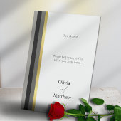 Elegante Typografie Schwarz-weiße Goldstreifen-Hoc Sockelschild