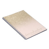 elegante Typografie Schwarze Gold Glitzer ombre Notizblock (Rechte Seite)