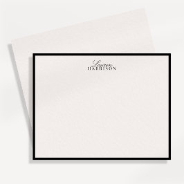 Elegante Typografie Schwarzrand Elfenbein Notizkar Save The Date
