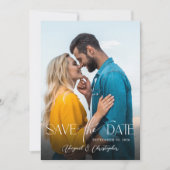 Elegante Typografie Script 2 Foto Save the Date (Vorderseite)