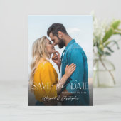 Elegante Typografie Script 2 Foto Save the Date (Stehend Vorderseite)