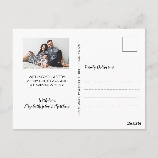 Elegante Typografie Script Collage Postkarte (Rückseite)