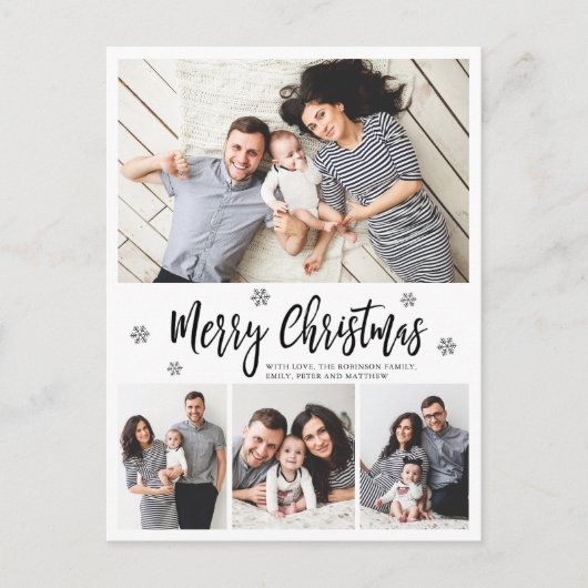 Elegante Typografie Script Collage Postkarte (Vorderseite)