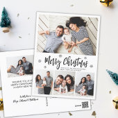 Elegante Typografie Script Collage Postkarte