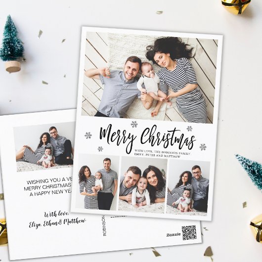 Elegante Typografie Script Collage Postkarte