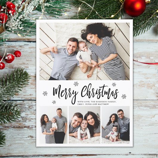 Elegante Typografie Script Collage Postkarte