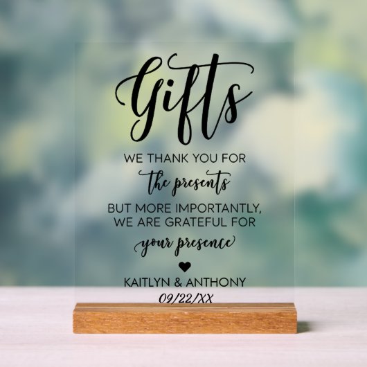 Elegante Typografie Script Minimalistische Hochzei Acrylschild (Neutral)