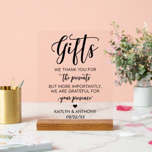 Elegante Typografie Script Minimalistische Hochzei Acrylschild (Hochzeit)