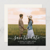 Elegante Typografie Script Moderne Ein Foto Hochze Save The Date (Vorne/Hinten)