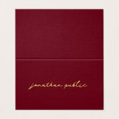Elegante Typografie Script Red Gold Vorlage geklap Visitenkarten (Außenseite Aufgefaltet)