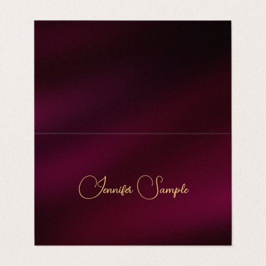 Elegante Typografie Script Template Zelt Falten Visitenkarten (Außenseite Aufgefaltet)